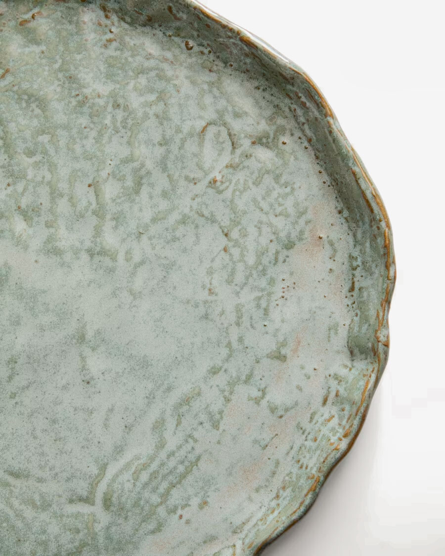 Plato cerámica Alenia llano marrón