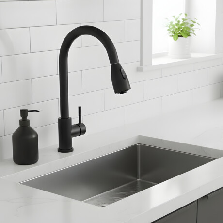 Canilla monocomando extensible NEGRO