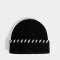 Gorro Romántico Gorro Tejido Con Bordado - Negro