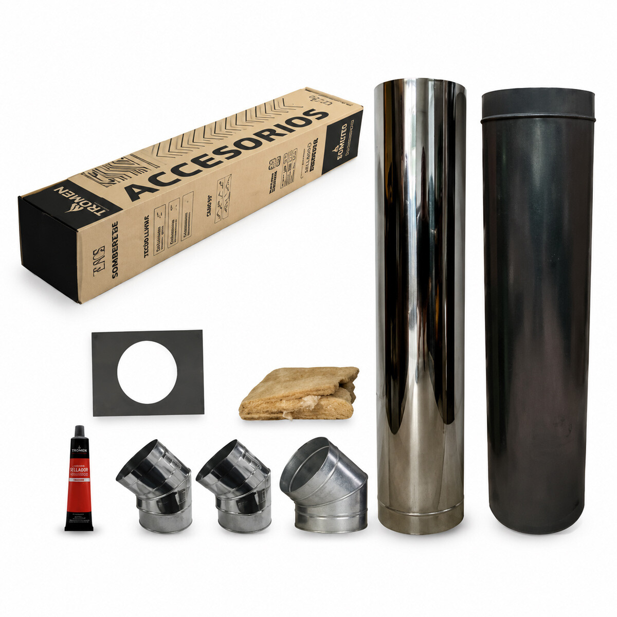 Kit Complemento Instalacion Pared 4" Enlozado Tromen - COMPLEMENTO KIT PARED TROMEN 4" 32346 