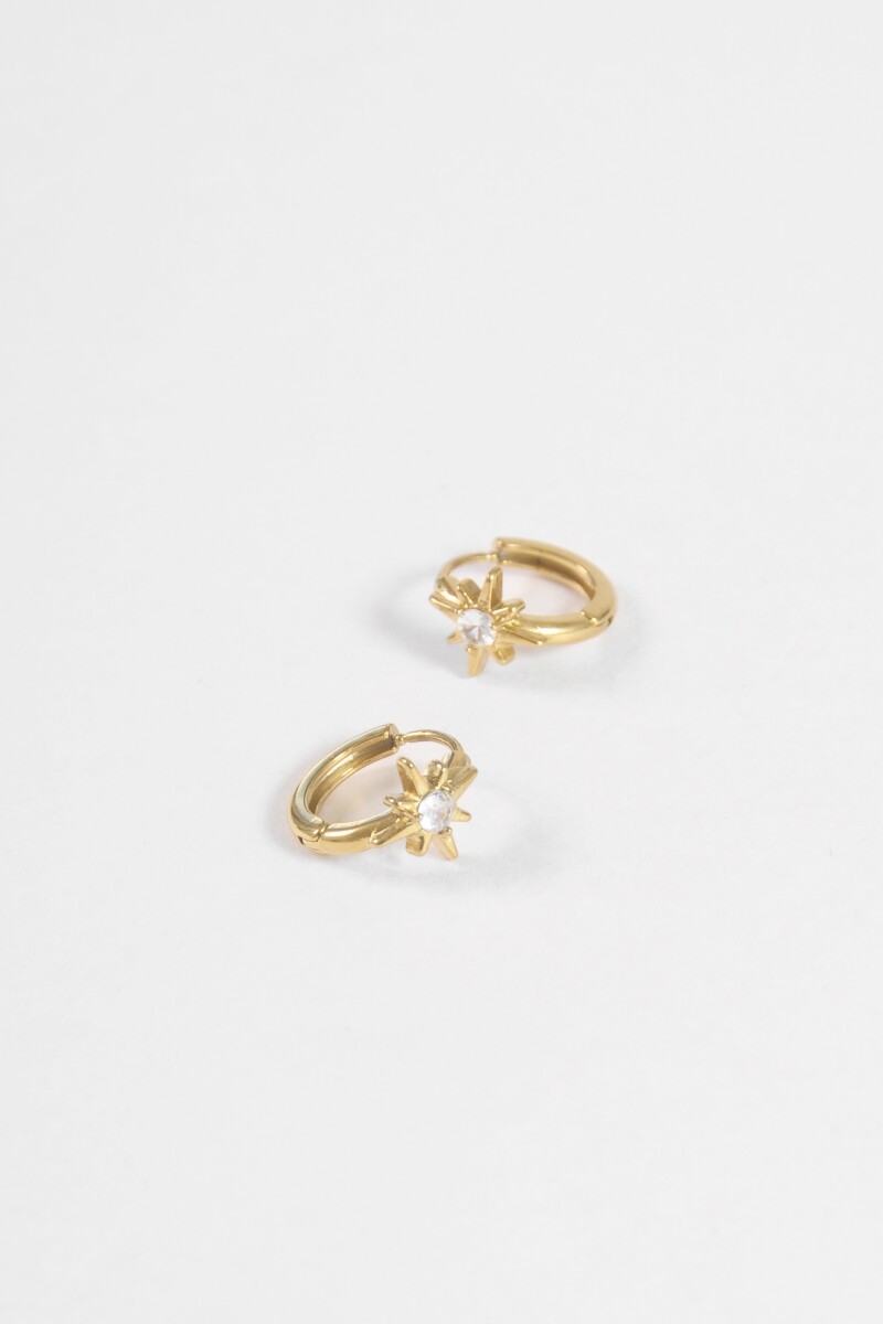 Aros acero star dorado