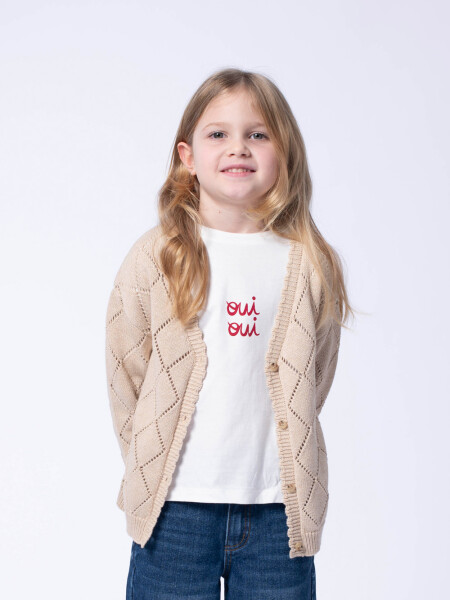 Cardigan Punto Beige melange