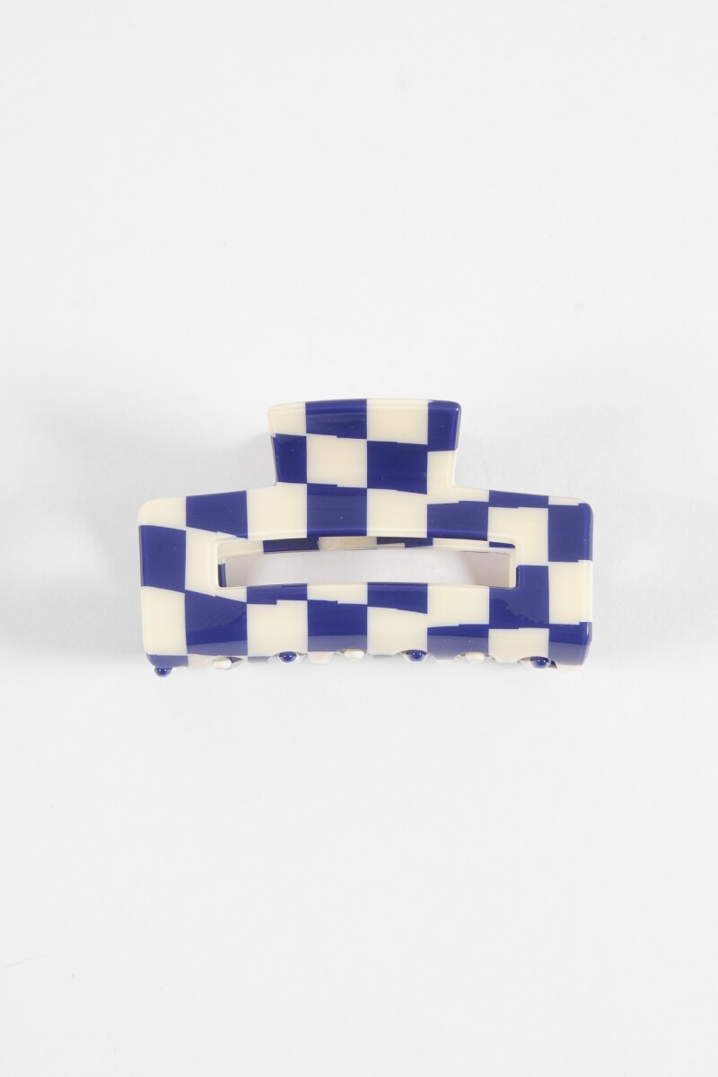 Broche cuadritos azul