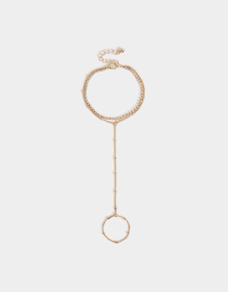 Pulsera Flexible Con Anillo Unido 