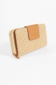 Billetera rafia beige