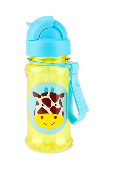 Botella de plástico Tritan, con sorbito, diseño jirafa Sin color