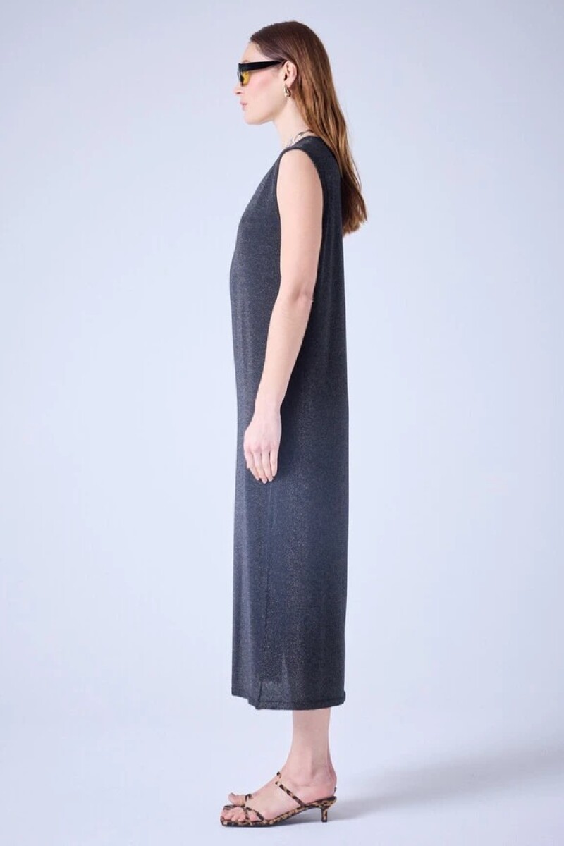Vestido tejido maxi Negro