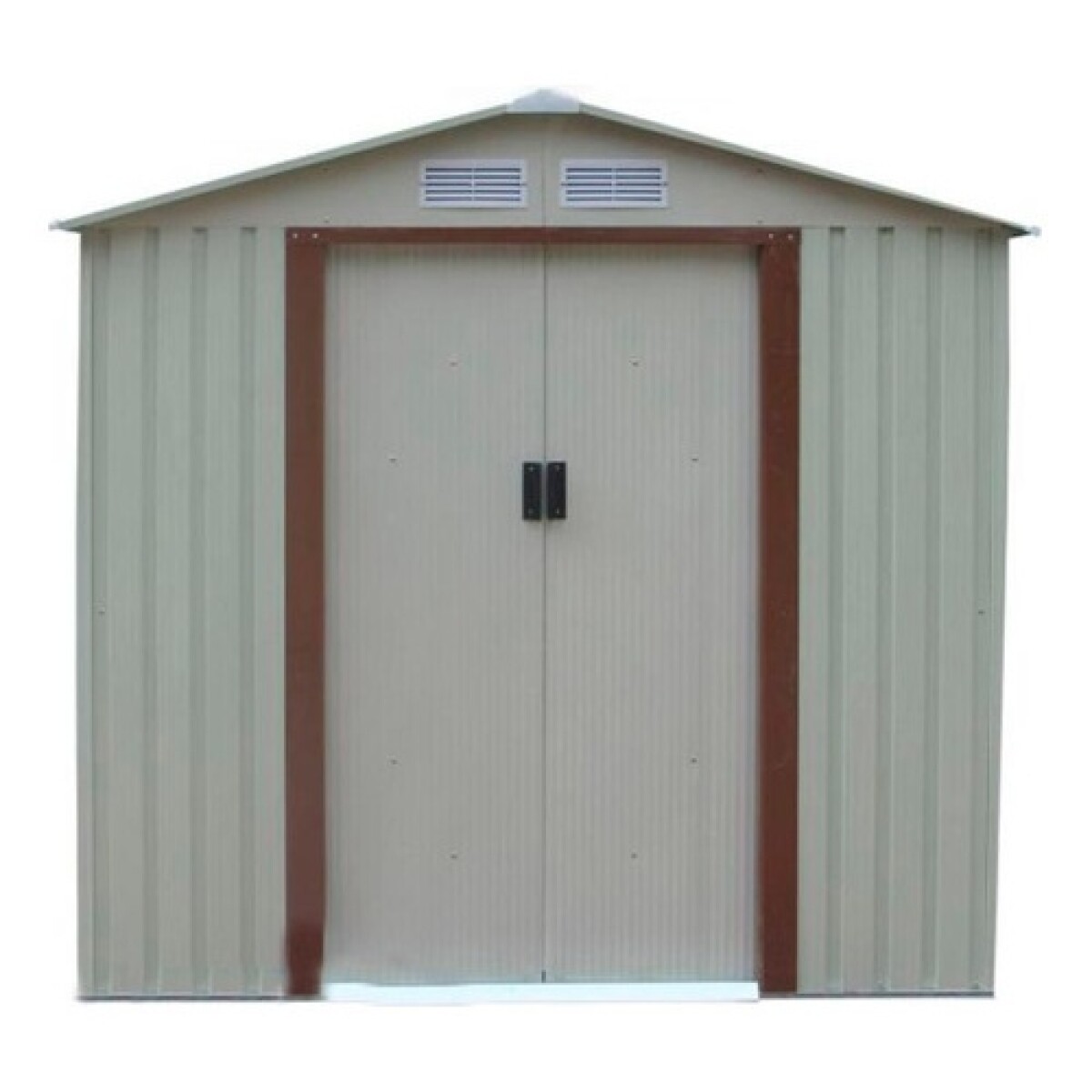 Caseta de jardín en acero con 2 puertas deslizables 