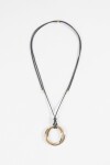 Collar cordón dije circular metal dorado
