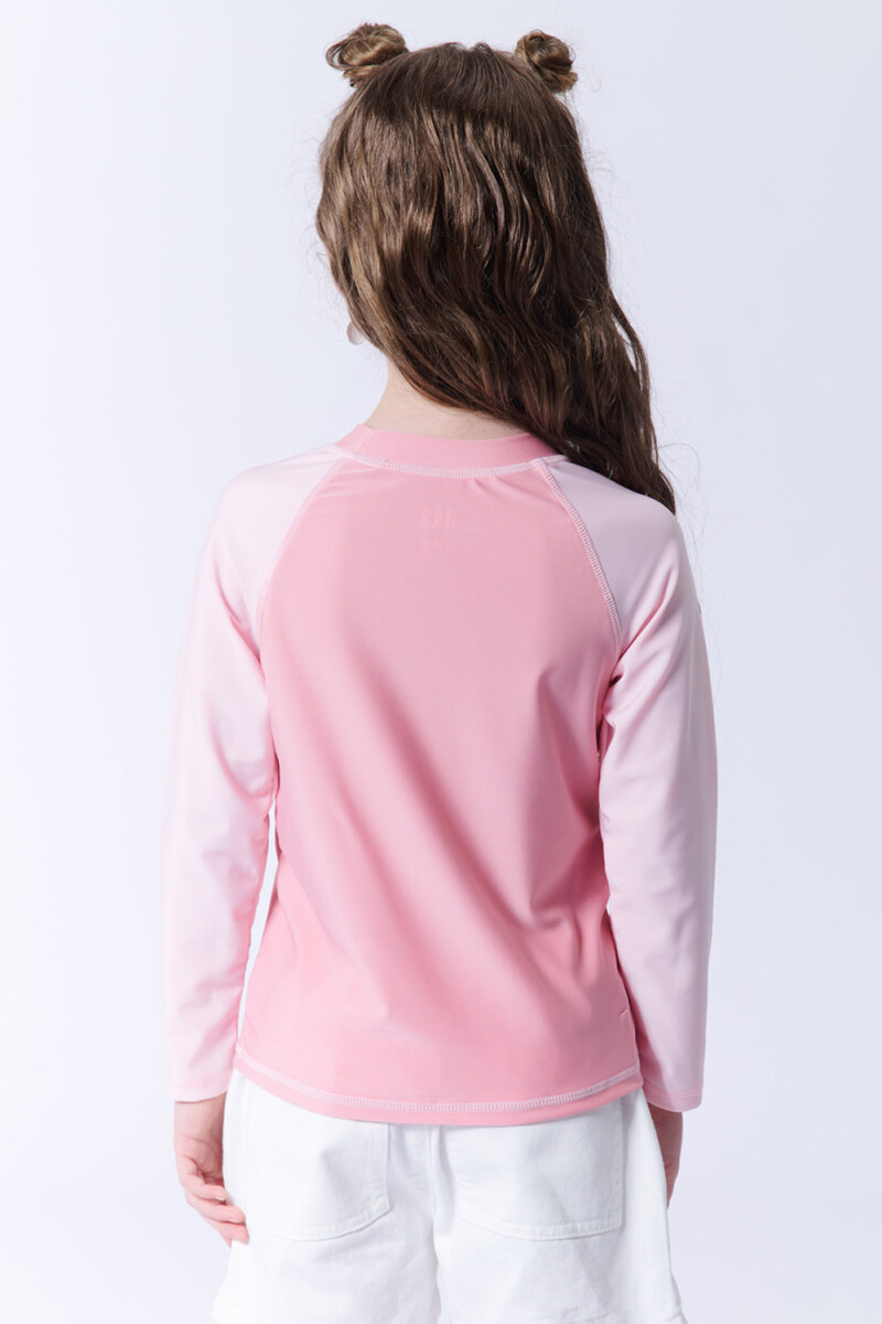 Remera manga larga uv combinada Combinada Rosado