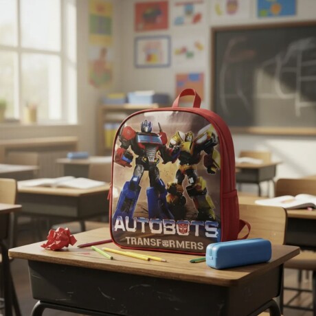 Mochila Infantil Transformers 30x24x20 Cm Transformers Rojo