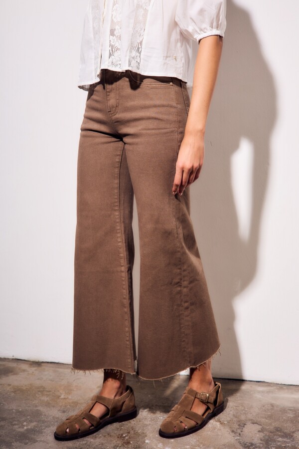 Jean Wide Flared Wide Leg Chocolate