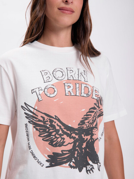 Remera estampa Born Blanco