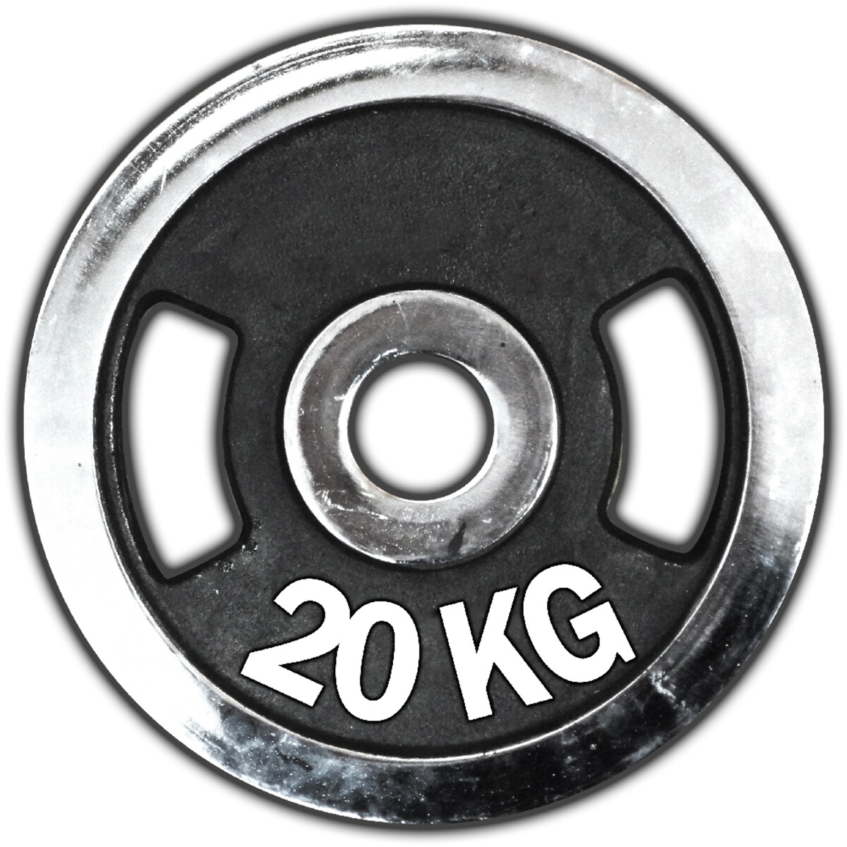 Disco Olímpico 20K C/ Agarre Expert Cromado Pesa P/ Barras y mancuernas - Fit014002-20k 