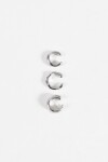 Set de tres earcuff shinny plateado