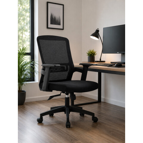 SILLA DE OFICINA RESPALDO MESH NEGRO MC099B SILLA DE OFICINA RESPALDO MESH NEGRO MC099B