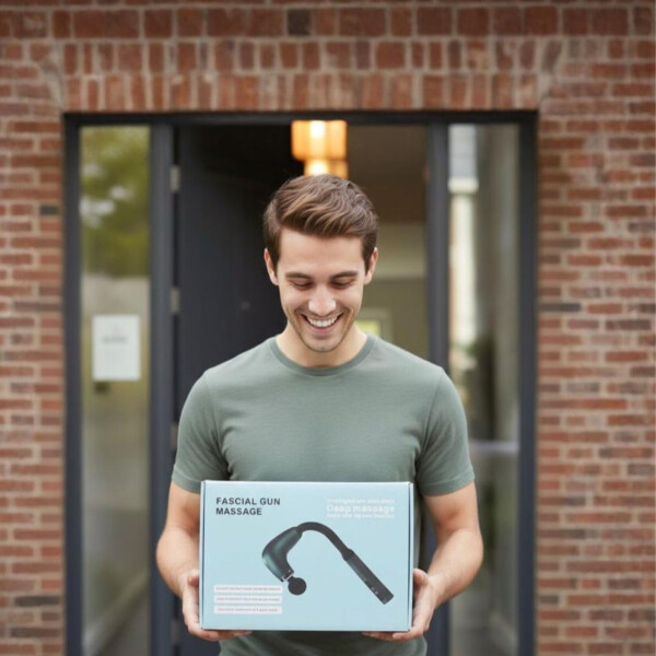 Masajeador Pistola De Masaje 9 Velocidades 4 Niveles USB Color Negro