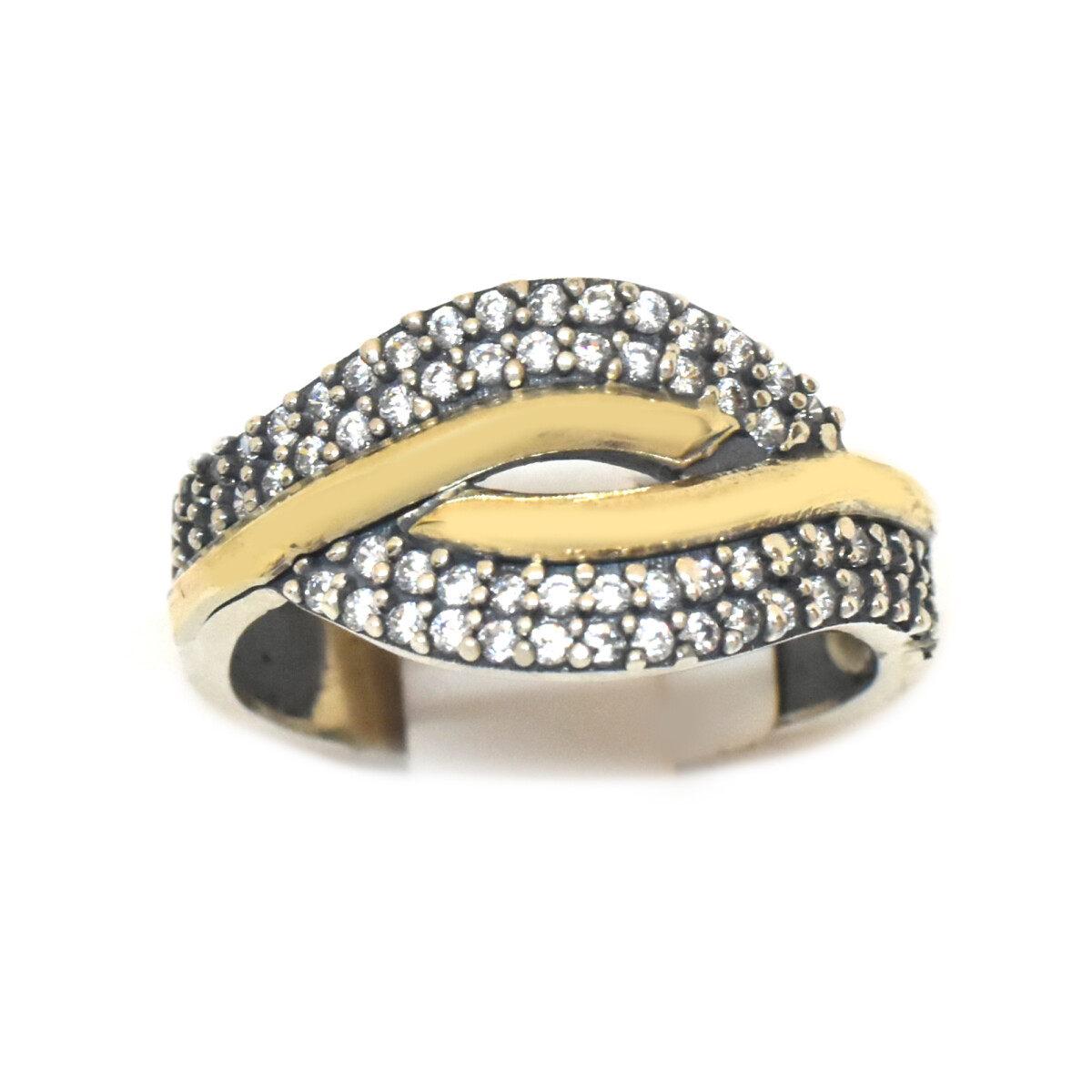 Anillo en Oro y Plata 925 con Zirconias 