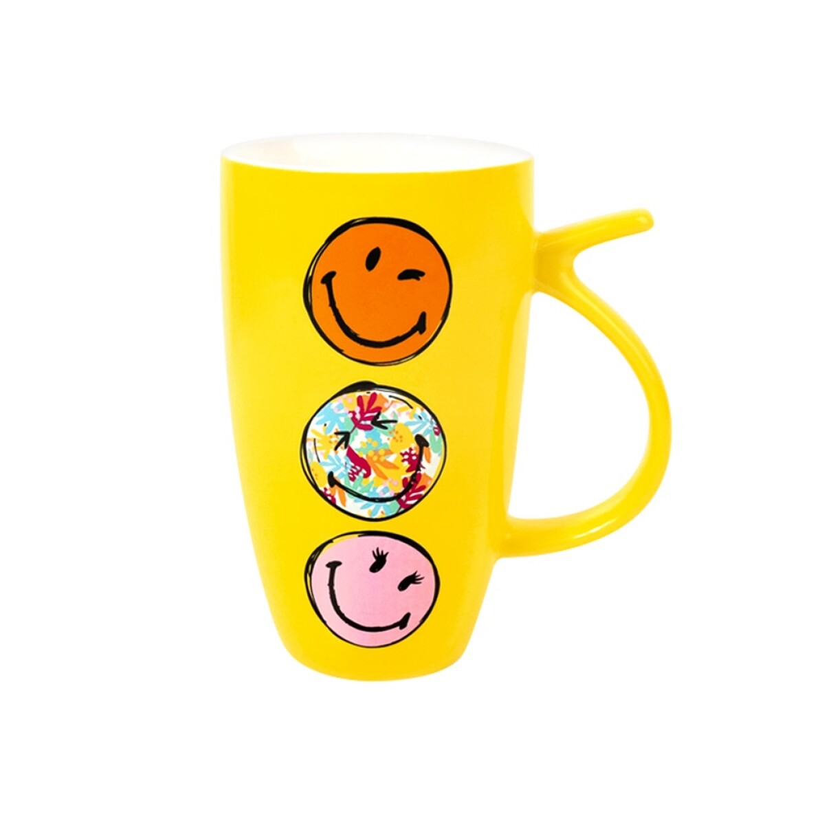 Taza cerámica Smiley 560ml - amarillo 