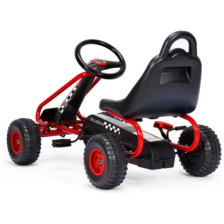 Kart Auto A Pedal Ruedas De Goma Y Freno 3-8 Años Rojo