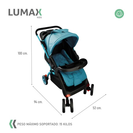 Coche de bebé Premium Lumax con asiento para auto Azul