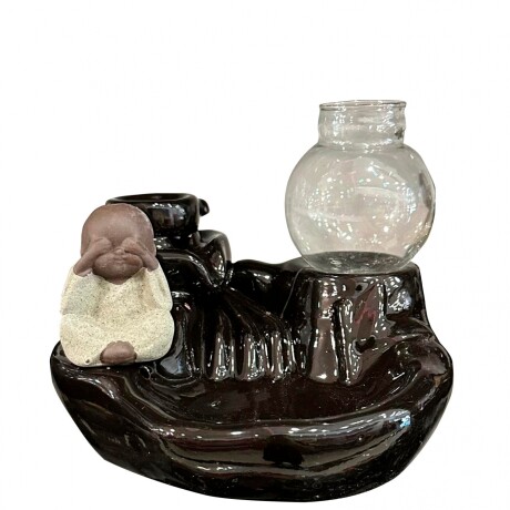 Fuente De Humo - Buda Con Esfera De Vidrio Verde