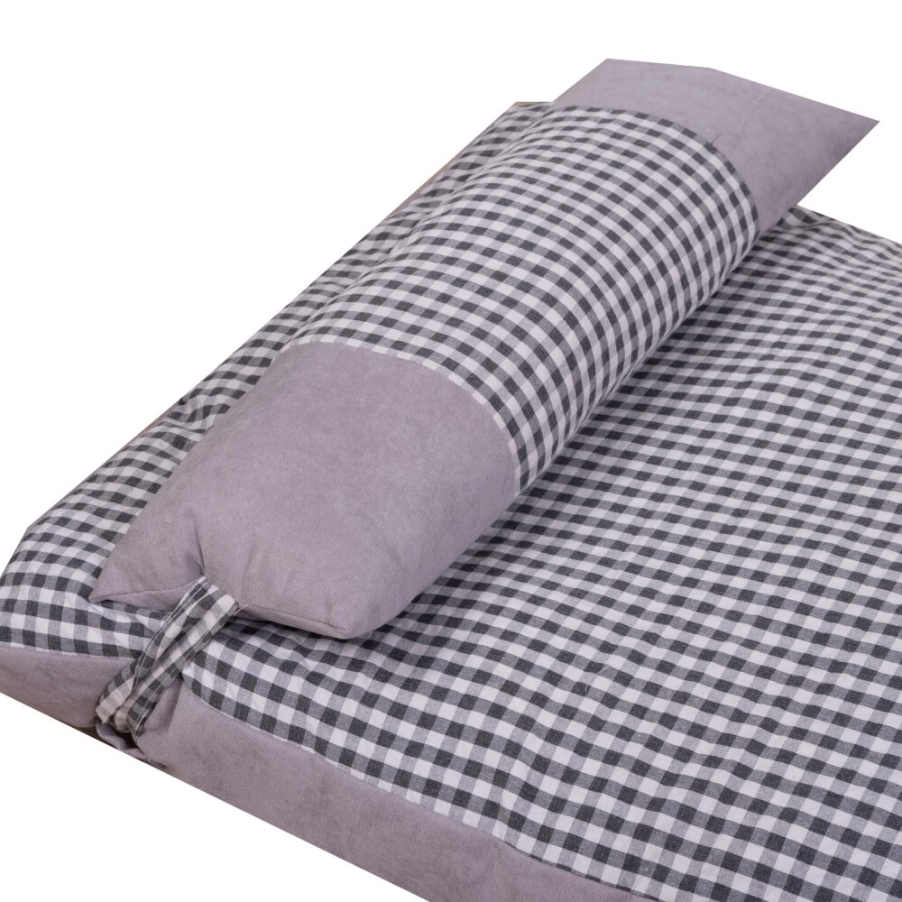 CAMA FUTÓN CUADRILLÉ TELA BLANCO C/ALMOHADA M
