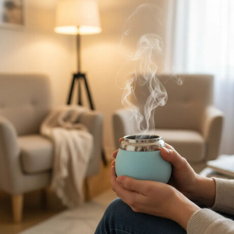 Mate Chico con Doble Pared en Acero Inoxidable 120Ml Comet Celeste