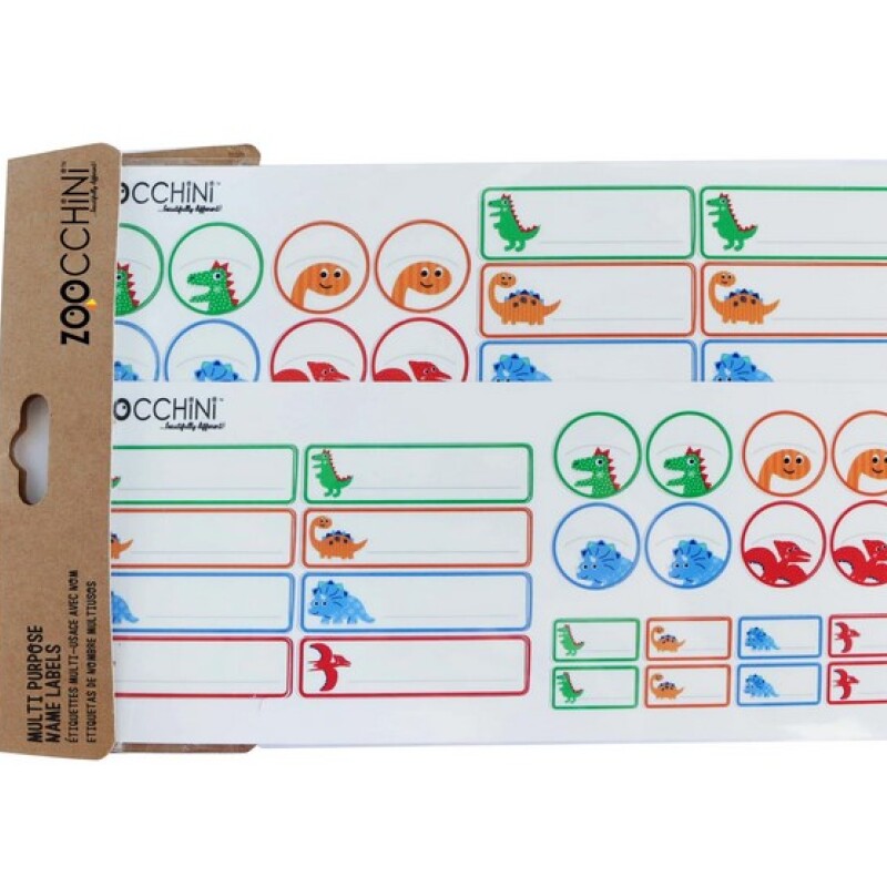 Etiquetas multiuso resistentes al agua Dino & Friends