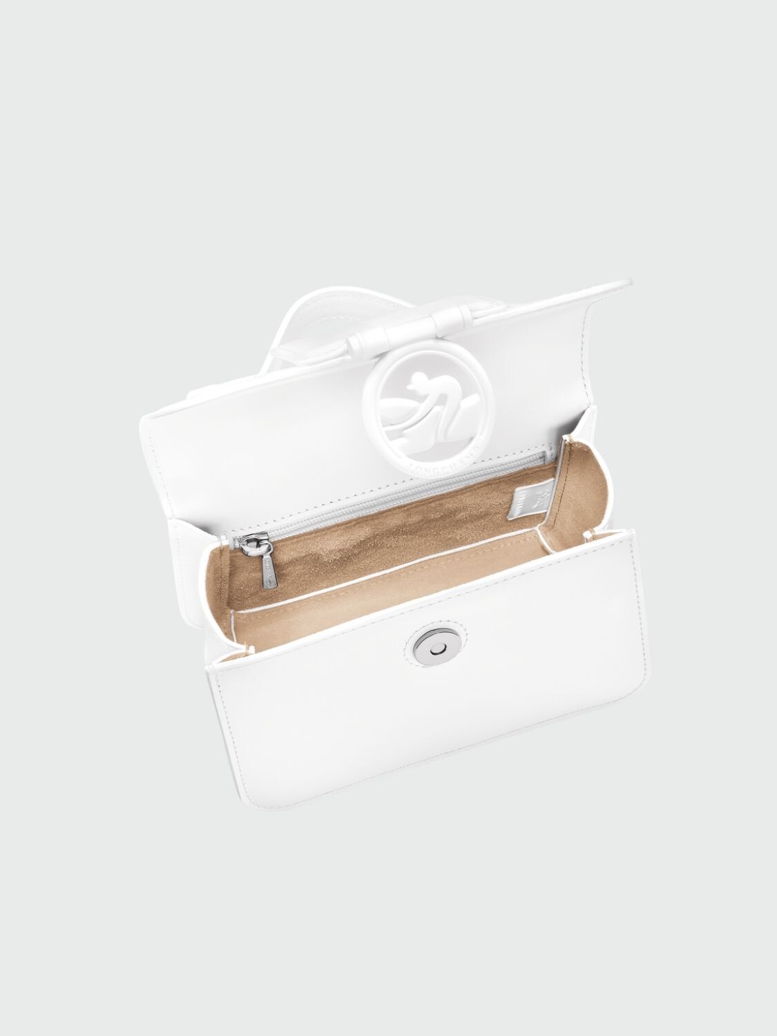 Longchamp -Cartera pequeña de cuero, Box-trot Negro con Logo