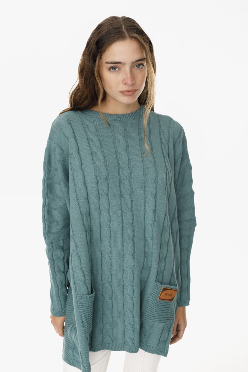 Sweater Oceano Verde Petroleo