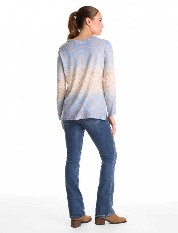 Remera Soft Print MULTI/CELESTE
