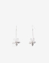 Aros Colgantes Cortos Metal Aros Cortos Flor Metal Worn Silver - Plateado Plata Cepillada Mate