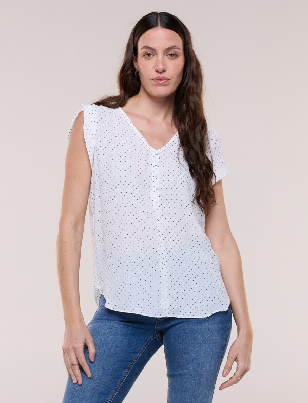 Blusa Lunares BLANCO/NEGRO