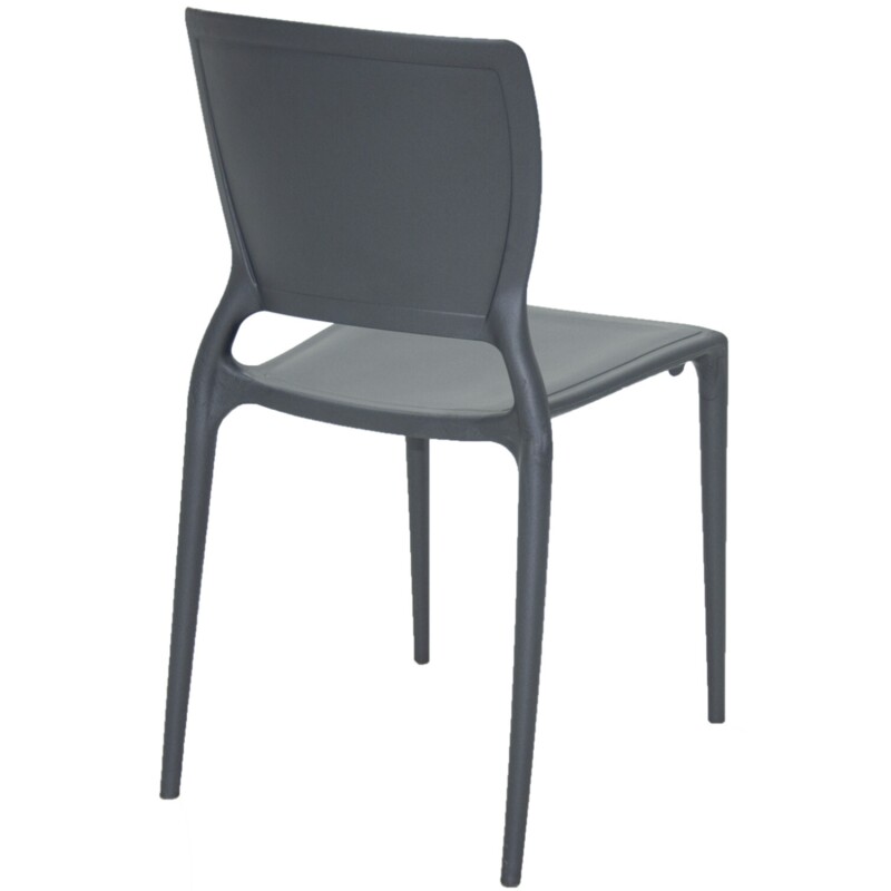 Silla Tramontina Sofía apilable respaldo cerrado gris grafito Silla Tramontina Sofía apilable respaldo cerrado gris grafito