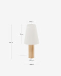 Lámpara de pie Marga de madera maciza con acabado natural con acabado natural