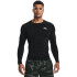 UA HG Armour Comp LS-WHT BLK-001