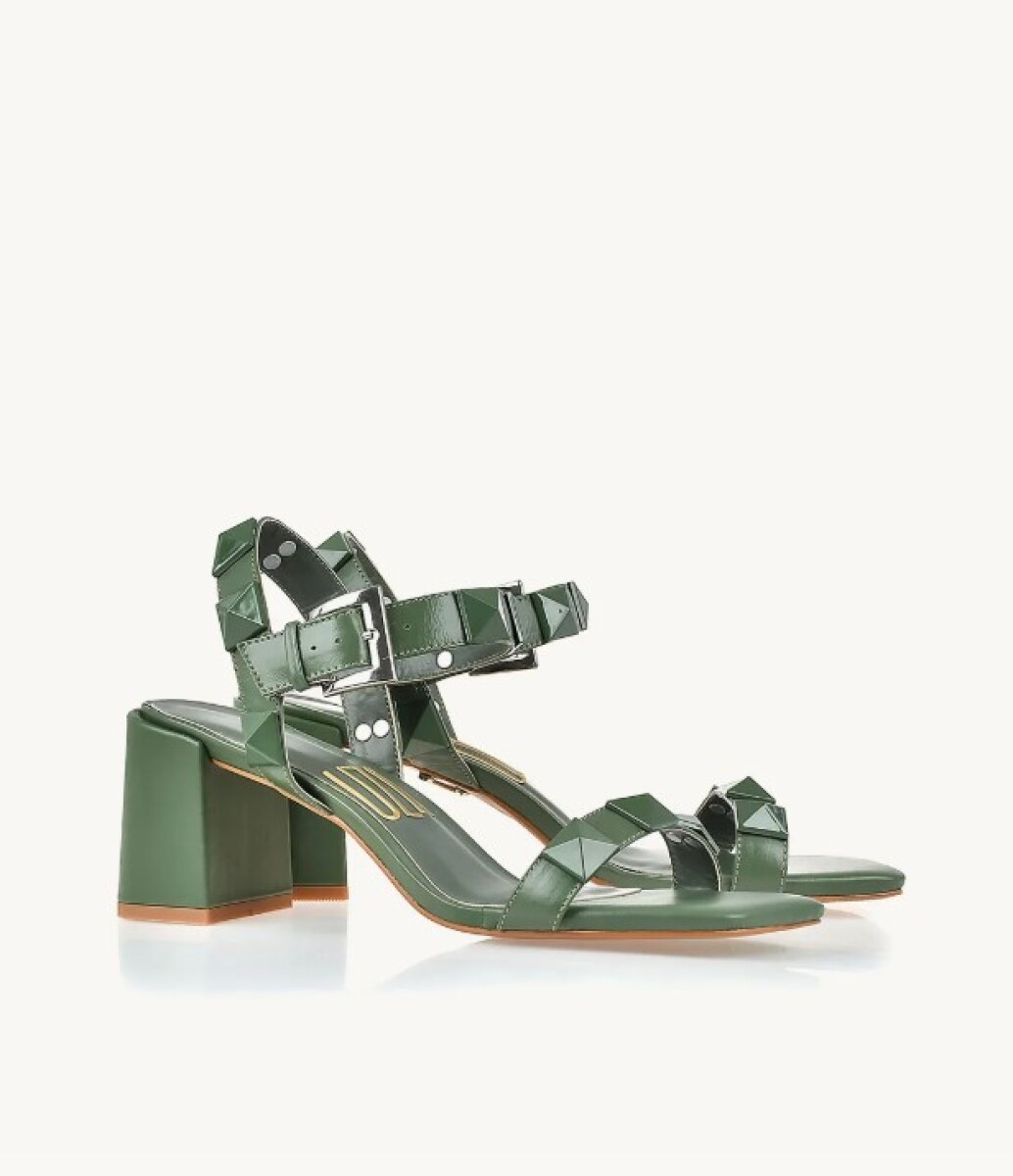 Sandalia taco medio Milano - Verde Oliva 