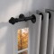 Barrote cortina metal Eurometal 1,5m + 2 soportes NEGRO