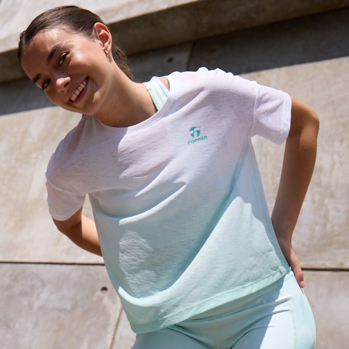 T-SHIRT MC WMN TRNG AIR verde wave gradi - VERDE WAVE GRADI 