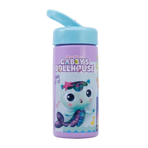 Botella Plástica con Pajita La Casa de Gabby 410 ml U