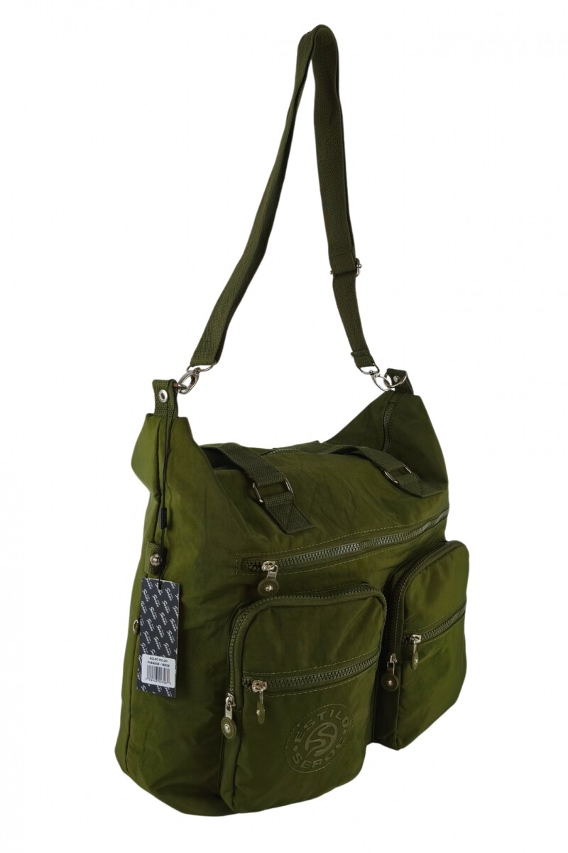 Bolso grande con bolsillos Verde