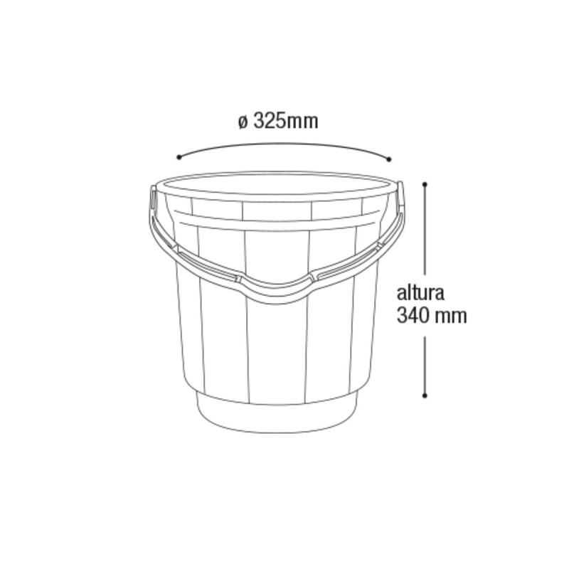 Balde 20lts con asa GRIS OSCURO