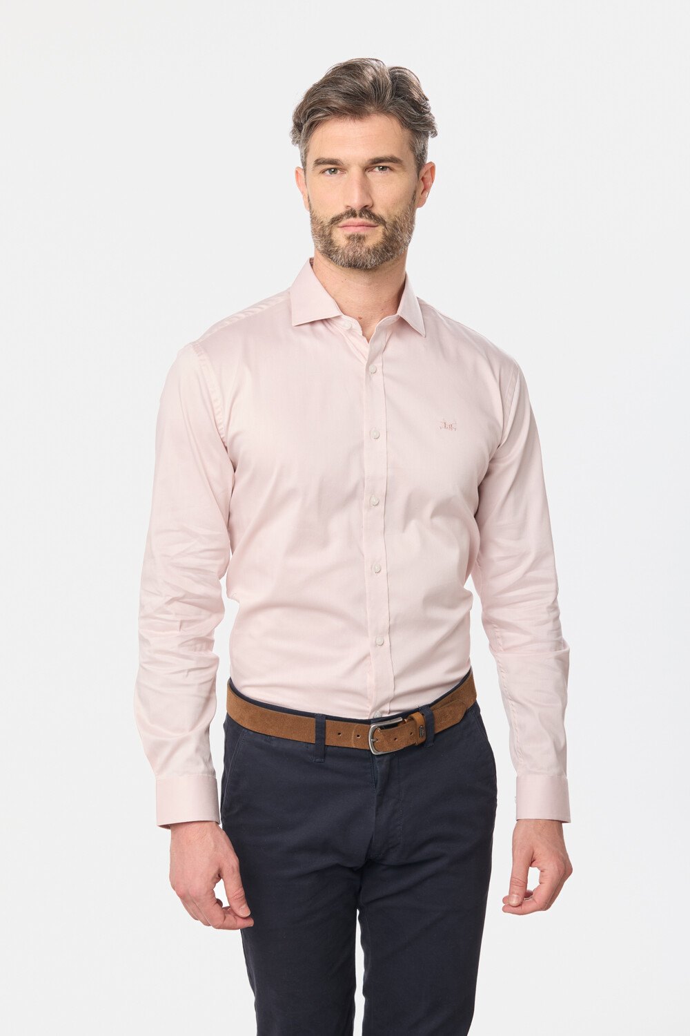 CAMISA DE VESTIR CON SPANDEX Rosa