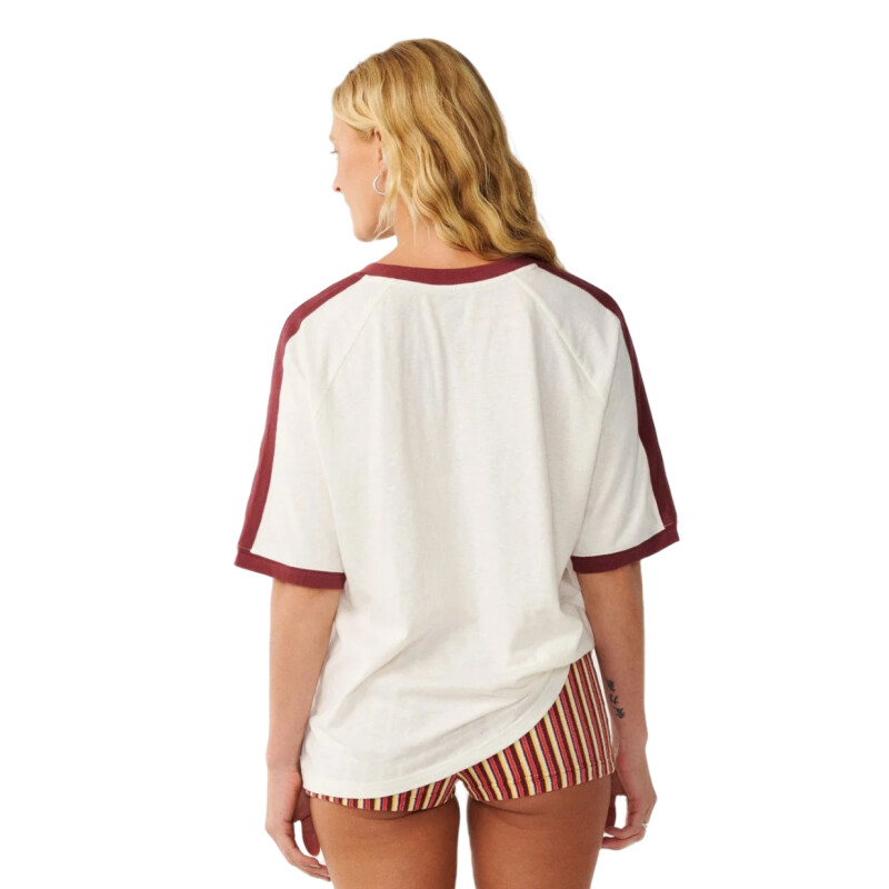 Remera Rip Curl Surf Co Oversize V Neck - Beige Remera Rip Curl Surf Co Oversize V Neck - Beige