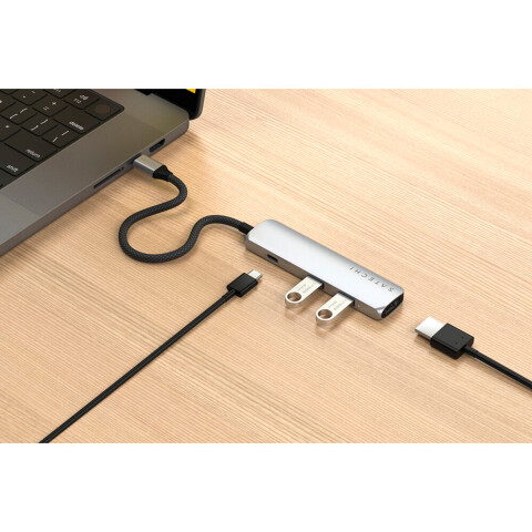 Satechi Adaptador 4-en-1 USB-C Slim 4K - Silver Satechi Adaptador 4-en-1 USB-C Slim 4K - Silver