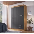 ROPERO 4 PUERTAS 2 CAJONES - GRAFITO/NOGAL ROPERO 4 PUERTAS 2 CAJONES - GRAFITO/NOGAL