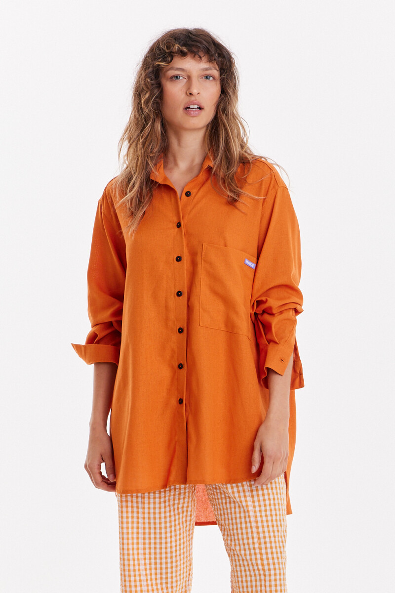 Camisa Noble lino Naranja