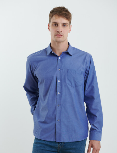 012625 CAMISA HARRINGTON LABEL Azul
