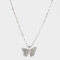 Cadena Corta con Dije Con Mariposas Cadena Con Dije De Mariposa - Plateado